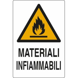 Cartello segnaletica materiali infiammabili 30x20