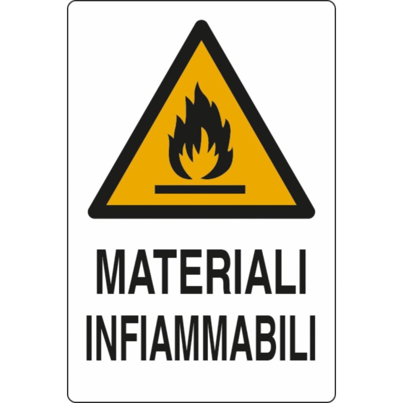 Cartello segnaletica materiali infiammabili 30x20