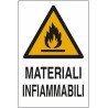 Cartello segnaletica materiali infiammabili 30x20