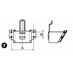 Supporto in metallo verniciato per cuneo fermaruota raggio 460mm