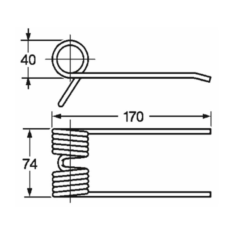 Dente pick-up adattabile Feraboli 18P0003 lunghezza 170 filo 5,5
