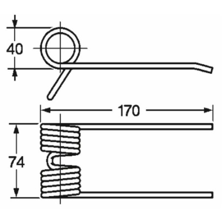 Dente pick-up adattabile Feraboli 18P0003 lunghezza 170 filo 5,5