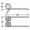 Dente pick-up adattabile Feraboli 18P0003 lunghezza 170 filo 5,5