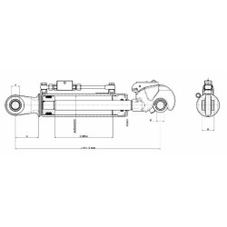 Terzo punto idraulico per trattore alesaggio 80mm Ã˜ stelo 40mm lunghezza 641-921mm con valvola di blocco