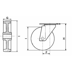 Ruota nylon Ã˜ 125mm con supporto girevole