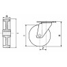 Ruota nylon Ã˜ 125mm con supporto girevole