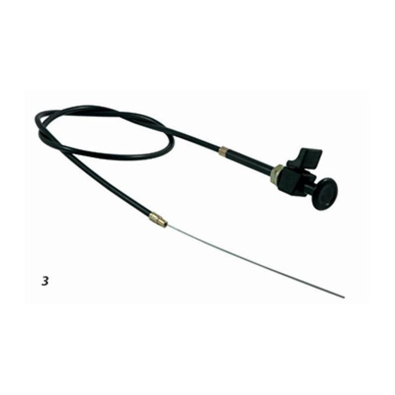 Tirante stop motore,cavo lunghezza 2200mm con leva d'arresto e pomello nero