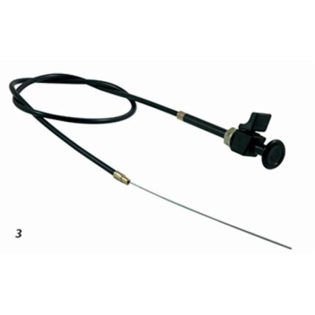 Tirante stop motore,cavo lunghezza 2200mm con leva d'arresto e pomello nero
