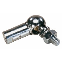 Snodo in acciaio sinistro filetto M6x1 con dado e anello