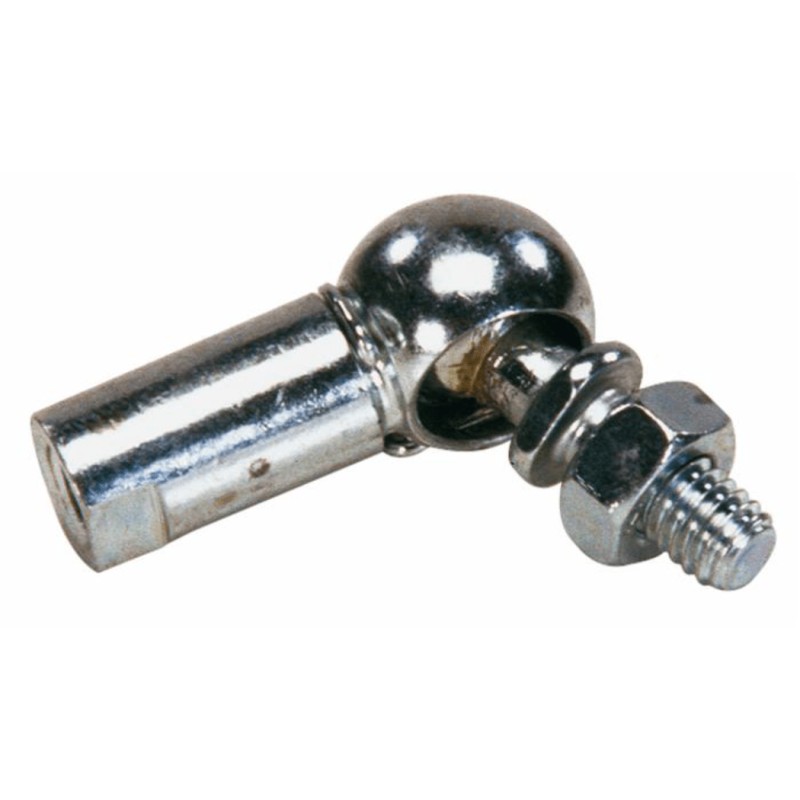 Snodo in acciaio sinistro filetto M6x1 con dado e anello
