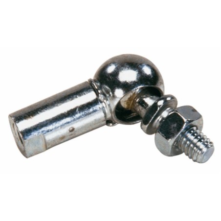 Snodo in acciaio sinistro filetto M6x1 con dado e anello