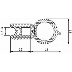 Guarnizione per lamiera o ABS con aggancio da 1mm a 3mm (20 mt)