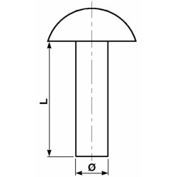 Confezione di ribattini a testa tonda Ã¸ 5,2x13mm