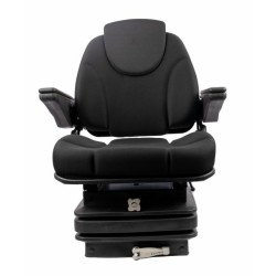 Sedile Activo Standard in tessuto nero con molleggio meccanico e braccioli
