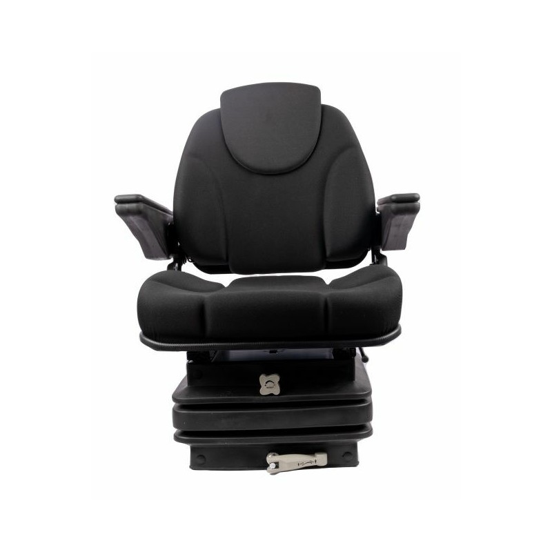 Sedile Activo Standard in tessuto nero con molleggio meccanico e braccioli