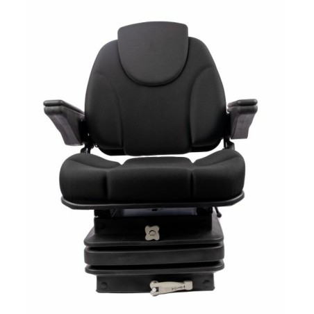 Sedile Activo Standard in tessuto nero con molleggio meccanico e braccioli