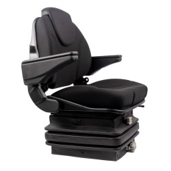 Sedile Activo Standard in tessuto nero con molleggio meccanico e braccioli