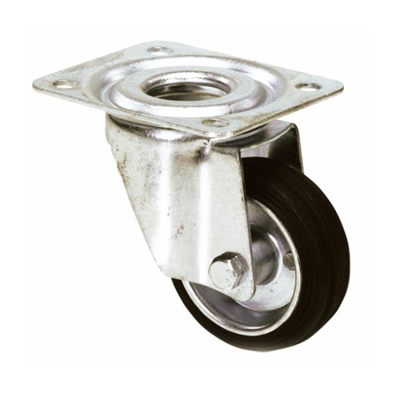 Ruota gommata 125x37mm supporto girevole