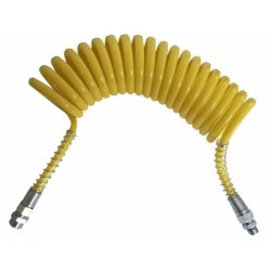 Tubo spiralato giallo con raccordi M16x1,5-M22x1,5