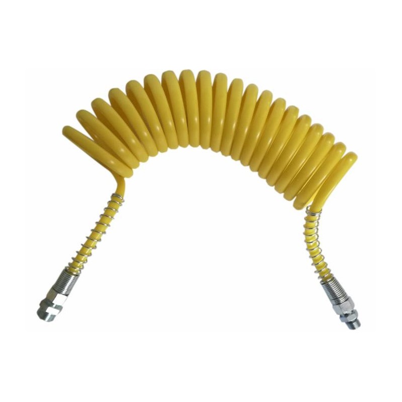 Tubo spiralato giallo con raccordi M16x1,5-M22x1,5