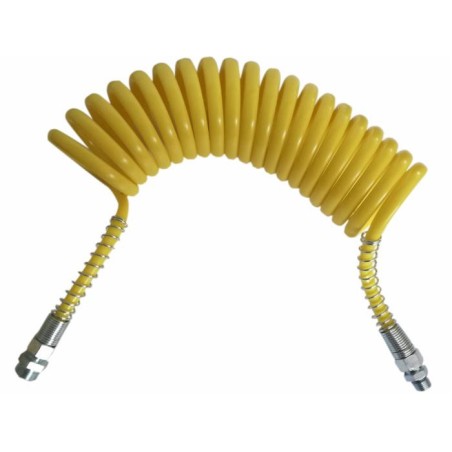 Tubo spiralato giallo con raccordi M16x1,5-M22x1,5