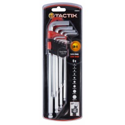Set da 9 chiavi maschio esagonale piegate modello extra lungo
