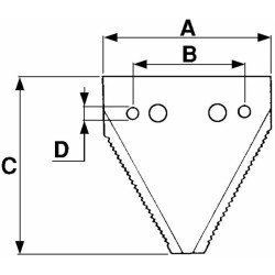 Sezione rigata con 4 fori adattabile al riferimento originale BCS 58059014