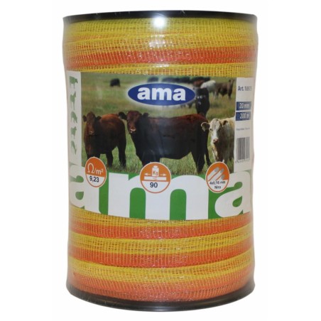 Banda per recinti elettrici da 20mm lunghezza 200m resistenza max 90kg