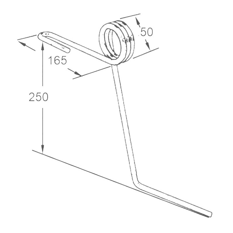 Dente seminatrice lungo adattabile Mascar filo 7