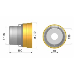 Controcuffia plastica Ã˜ 210 lunghezza 190mm