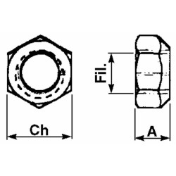 Dado conico M28x1,5 per punte rotoballe