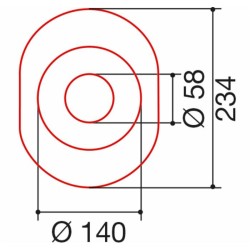 Coperchio per controcuffia lunghezza 234mm e Ã˜140