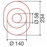 Coperchio per controcuffia lunghezza 234mm e Ã˜140