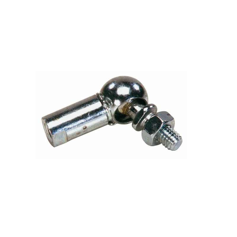 Snodo in acciaio sinistro filetto M10x1,5 con dado e anello