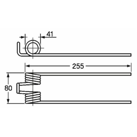 Dente ranghinatore lunghezza 255 adattabile Fontanesi FF34 filo 6
