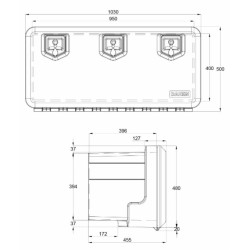 Cassetta porta attrezzi in plastica 1030x500x455mm