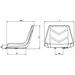 Sedile autopellante con guide larghezza 485mm