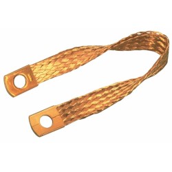 Treccia di massa flessibile in rame 500mm sezione 50mmÂ² fori Ã¸ 12,5mm