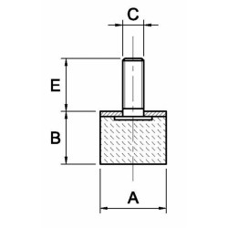 Piede maschio M12 Ã¸75x50