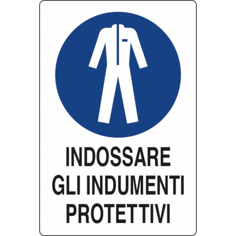 Cartello segnaletica "indossare indumenti protettivi" 30x20