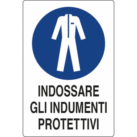 Cartello segnaletica "indossare indumenti protettivi" 30x20