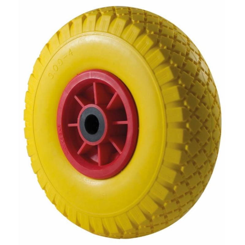 Ruota per carrelli gialla in poliuretano 3.00x4â€ portata 50kg Ã˜ 250mm