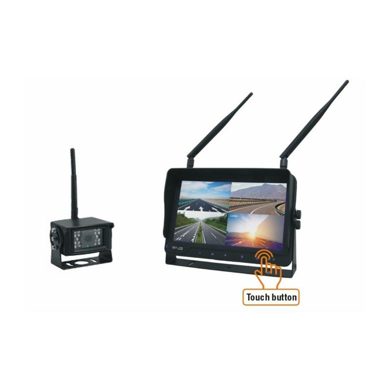 Kit wireless videoretro per trattori con monitor LCD TFT 7" e sistema di registrazione