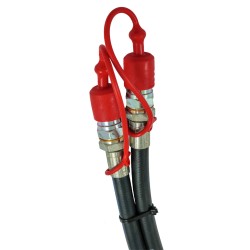 Kit tubi idraulici 3/8" 2SN per terzi punti con valvola di blocco con bocchettone