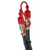 Kit tubi idraulici 3/8" 2SN per terzi punti con valvola di blocco con bocchettone