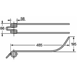 Dente giroandanatore lungo adattabile Fontanesi filo 8,5