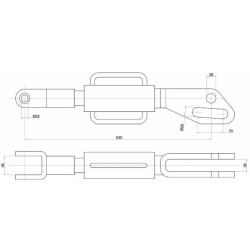 Braccio laterale meccanico lunghezza 530mm compatibile CNH
