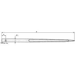 Punta forata per forca caricamento frontale Ã¸ 44mm lunghezza 1400mm