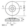 Borchia per cabine con foro svasato Ã˜ 8,5mm