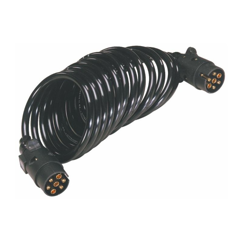 Prolunga cavo spiralato con spine 7 poli da 12V